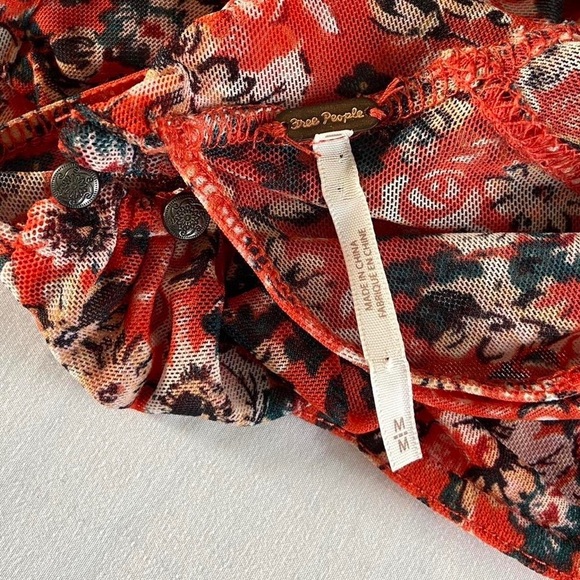 Free People Poppy Floral Mesh Cropped All Dolled Up Top - Picture 5 of 6